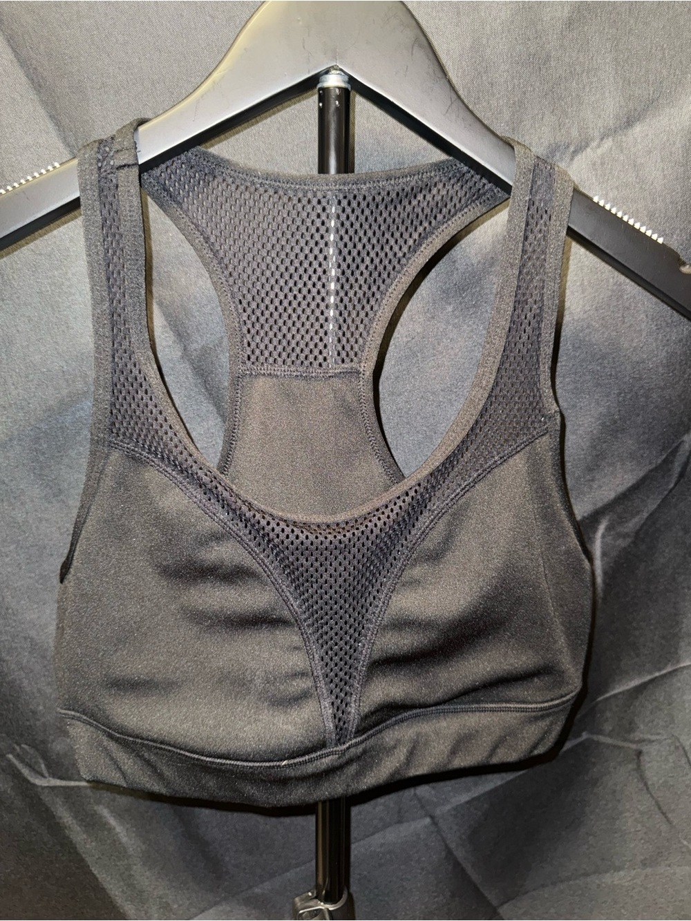 POP Fit Black Mesh Racerback Sports Bra